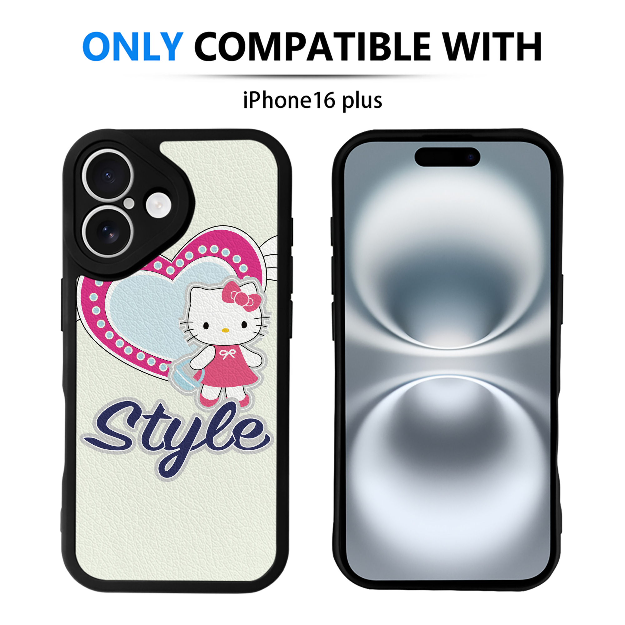 （画像用） Hello Kitty ハローキティ 【iPhone 16シリーズ対応】シリコンスマホケース（レザー調） 材質：シリコン